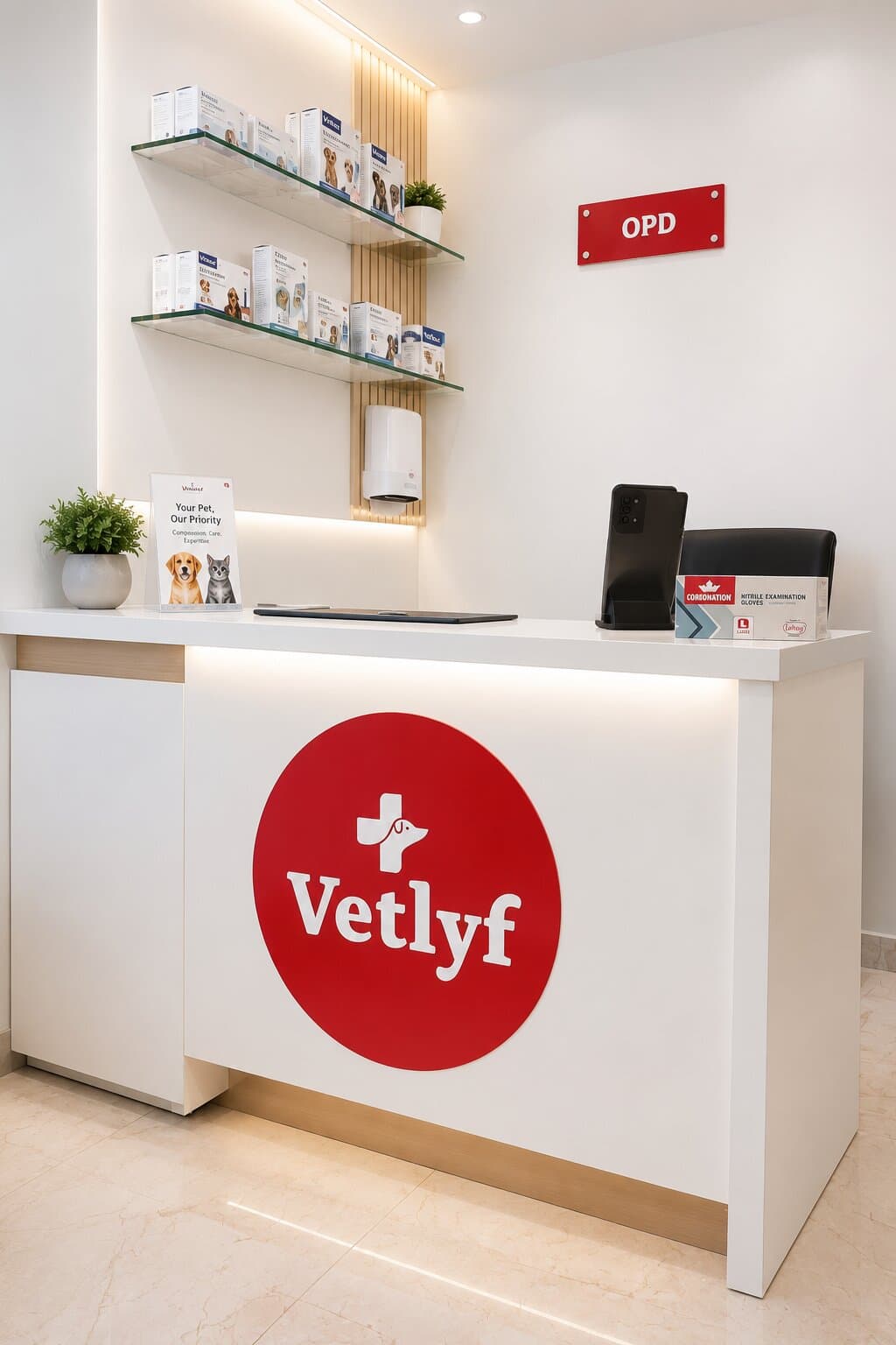 Veterinarian providing pet vaccination care